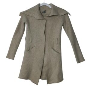 James Perse Sweater Coat Women Size 2 100% Cashmere Beige Old Money Cozy No Belt